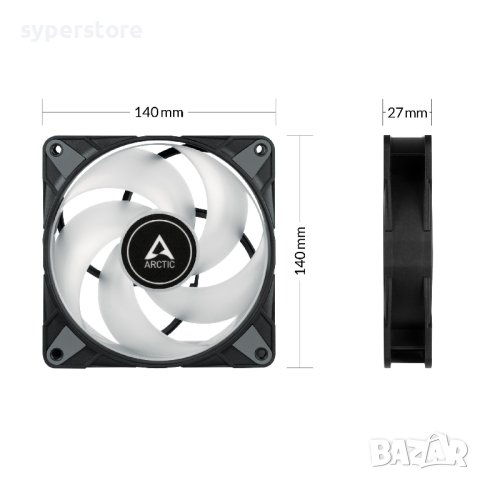 Вентилатор за компютър 140x140x27mm Arctic P14 PWM PST RGB ACFAN00238A 1900RPM 4-pin PWM, снимка 4 - Други - 40251175