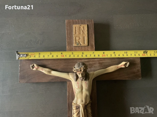 Дървен голям Кръст на Исус Христос , снимка 5 - Други ценни предмети - 53888437