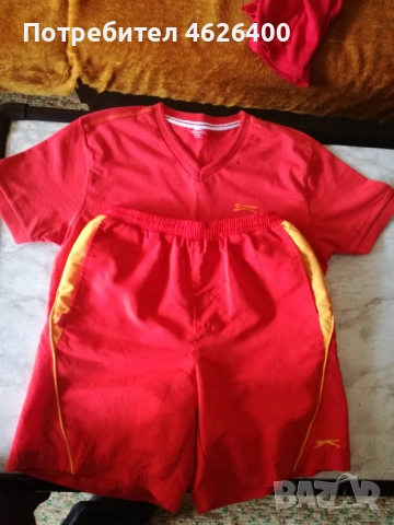 Продавам детски комплект(червено-жълт) -Slazenger original , снимка 2 - Спортни дрехи, екипи - 52111287