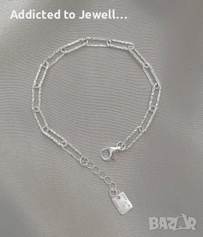 Тотална разпродажба - 50% Сребърна геометрична гривна, снимка 3 - Гривни - 39684839