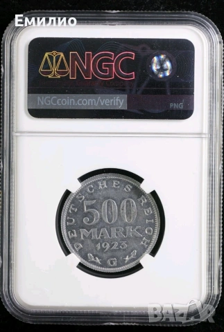 GERMANY 500 MARK 1923 G..NGC MS 62, снимка 3 - Нумизматика и бонистика - 53982572