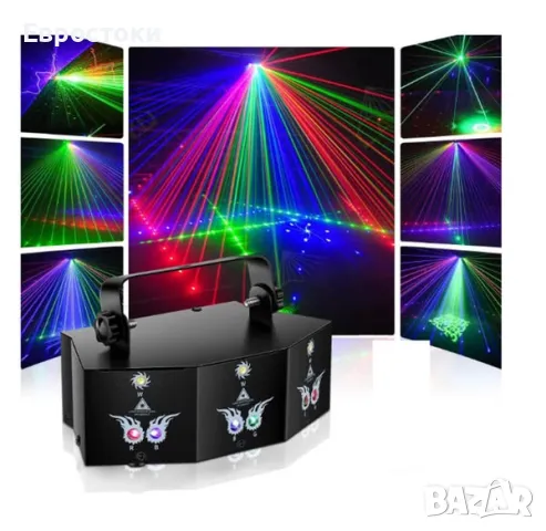 Лазерна светлина Propulsion Life Disco, LED диско светлинен прожектор, DMX 9 Lens LED RGB, лазерен , снимка 1