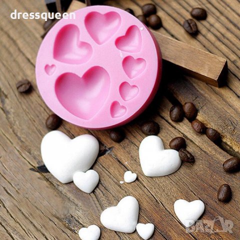 3801 Силиконова форма със сърчица, снимка 5 - Форми - 38910613