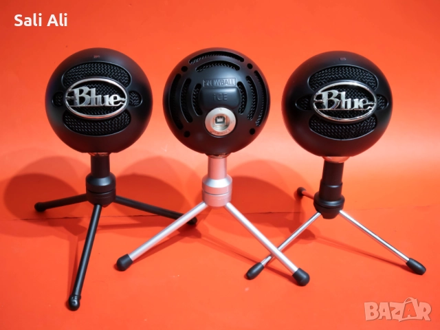 Logitech Blue Snowball Ice черен кондензаторен микрофон USB перфектен, снимка 2 - Микрофони - 51795725