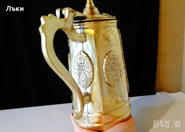 Персийска кана,чайник с апликации 1.11 кг. , снимка 5 - Антикварни и старинни предмети - 30296233