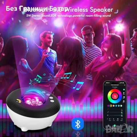 Нов LED звезден проектор нощна лампа с Alexa App дистанционно колонка с релаксиращи звуци, снимка 3 - Други стоки за дома - 54106589