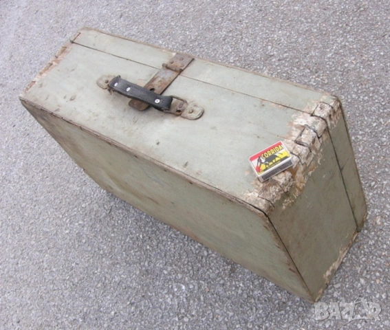 Оригинал Български Военни Дървени КУФАРИ 59 x 33 x 20 см БНА Сандъци с Дръжка и Заключалка БАРТЕР, снимка 3 - Антикварни и старинни предмети - 54228341