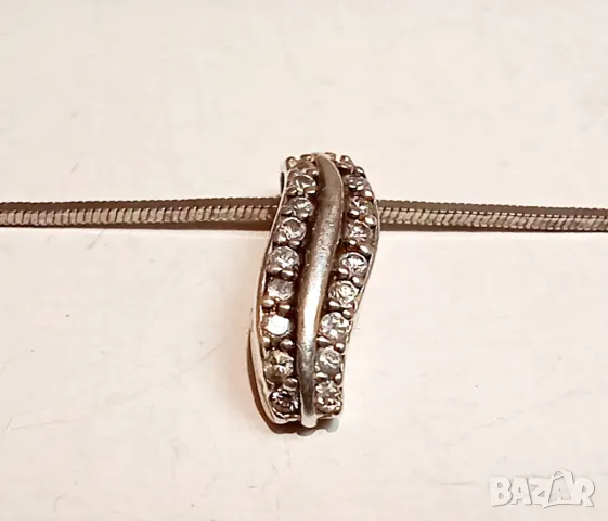 Сребърно колие с нежна висулка, снимка 1