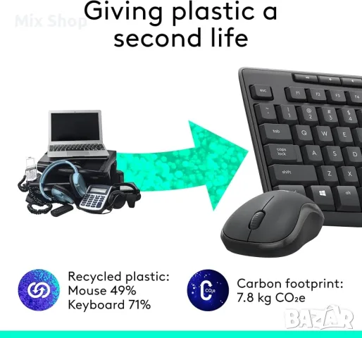 Нова Logitech MK295 Silent Wireless Mouse & Keyboard Combo, снимка 5 - Друга електроника - 55803539