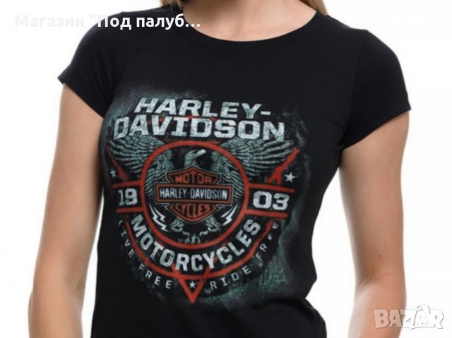 Нова дамска тениска с дигитален печат MOTOR HARLEY DAVIDSON, мотори, снимка 3 - Тениски - 29964854