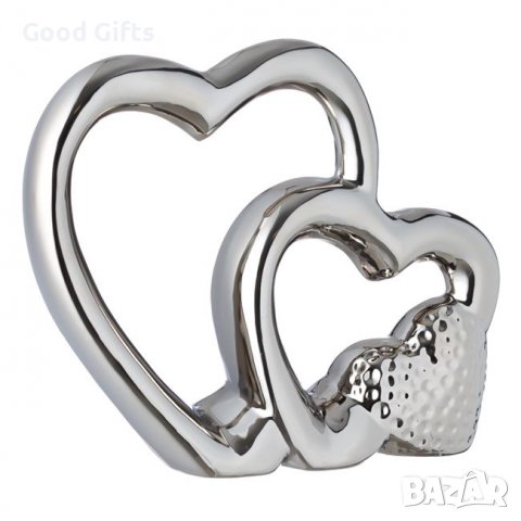 Сърца със сребърен релефен дизайн, снимка 2 - Статуетки - 39211229