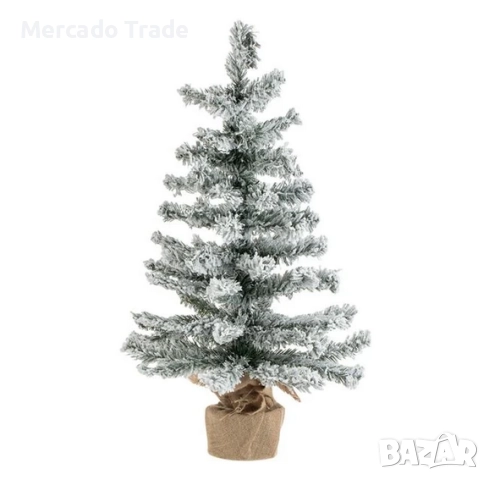 Декоративна коледна настолна елха, Заснежена, 75см. 