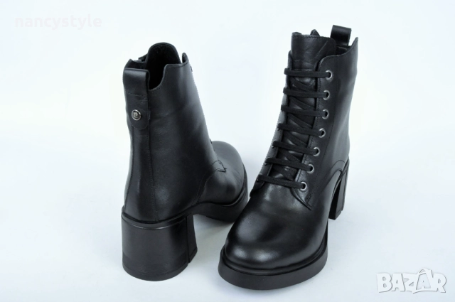 ЗИМА '25'26! Дамски боти от естествена кожа на ток, снимка 3 - Дамски боти - 51719727