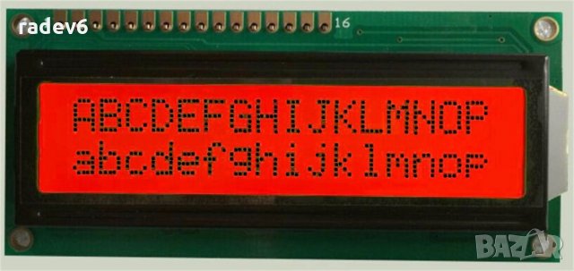 LCD 1602 дисплей с червен фон и черен шрифт, снимка 1 - Друга електроника - 31079822