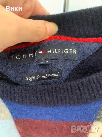 Пуловер на Tommy Hilfiger от вълна подходящ за S-M, снимка 9 - Блузи с дълъг ръкав и пуловери - 44407372