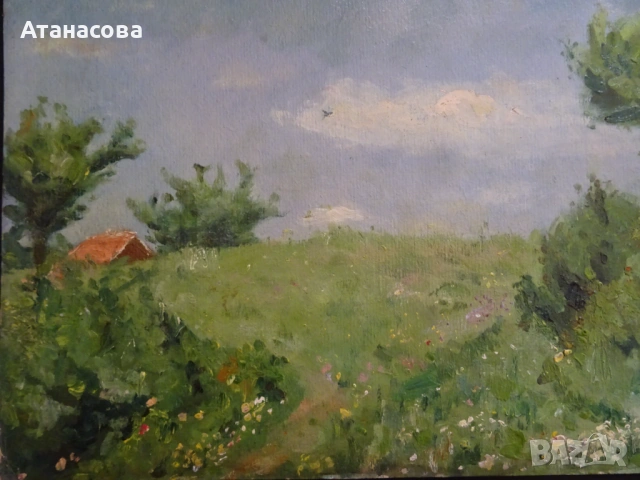 ТАНЯ ТАНЧЕВА картина Пейзаж масло 1990 г 1 , снимка 5 - Картини - 54149409