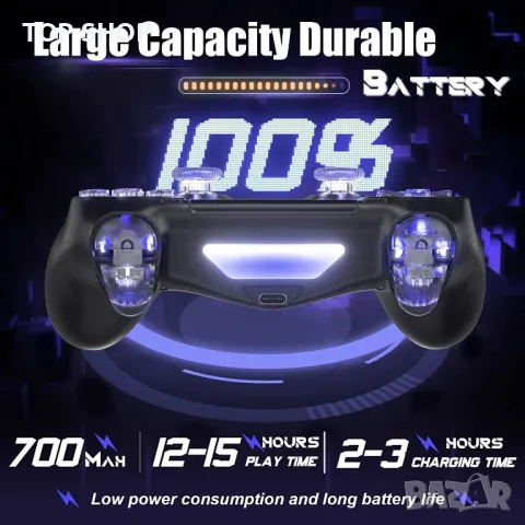 Нов Безжичен контролер за Ps4 pro slim компютър Android игри геймър, снимка 3 - Аксесоари - 49956860