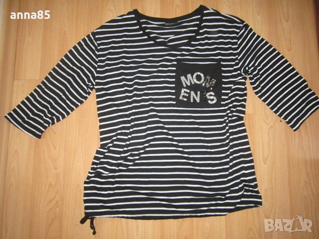 Блузка на черти с ефектен джоб, снимка 2 - Блузи с дълъг ръкав и пуловери - 31143943