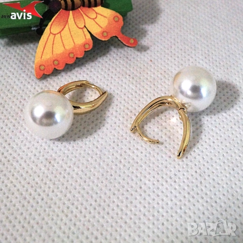 Обеци с 14К златно покритие 2141905, снимка 2 - Обеци - 54300450