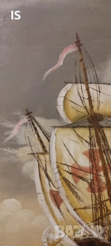 Картина "Каравела" - маслени бои на платно., снимка 4 - Картини - 52307948
