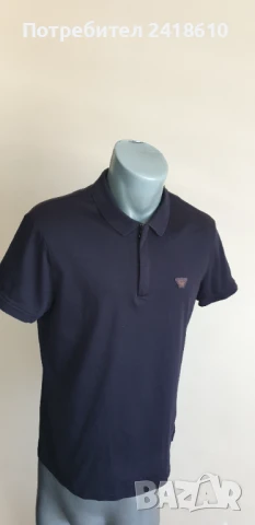 Armani Jeans AJ Badge Logo 3/4 Zip Stretch Cotton Mens Size M  ОРИГИНАЛ! Мъжка Тениска!, снимка 5 - Тениски - 51271734