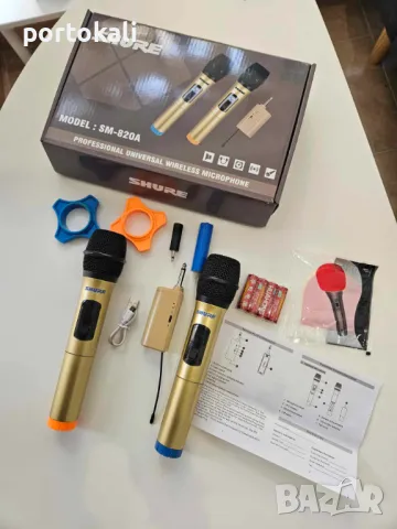 +Гаранция! НОВИ! Професионални безжични вокални динамични микрофони Shure SM-820A, снимка 3 - Микрофони - 50002202