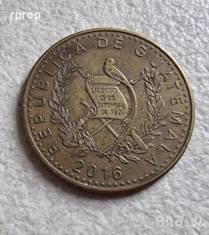Монета. Латинска Америка. Гватемала.  1 кетцал . 1996 година., снимка 2 - Нумизматика и бонистика - 37152089