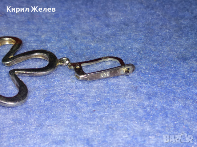 ШАРМАНТНА СРЕБЪРНА ВИНТИДЖ АРТ ОБЕЦА СРЕБРО 925 с БЯЛА ПОЗЛАТА и АНГЛИЙСКО ЗАКОПЧАВАНЕ 43226, снимка 15 - Обеци - 44707709