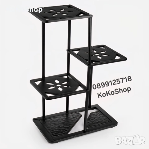 Цветарник - черен, метален, снимка 2 - Декорация за дома - 53928329