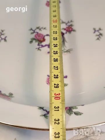 голяма порцеланова купа с рози и райски птици Limoges 8/2, снимка 6 - Сервизи - 49959116