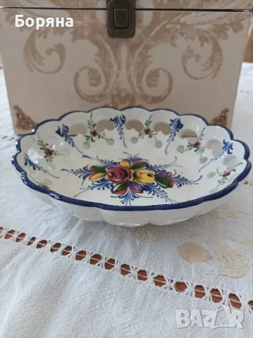 Португалска бяла керамика ръчно декорирана, снимка 11 - Декорация за дома - 49673322