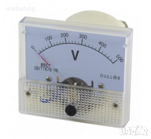 Волтметър DC директен 500V Ф44mm