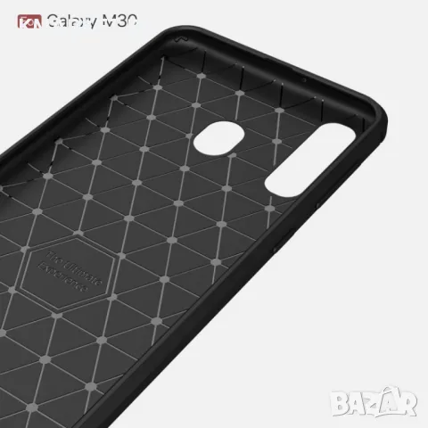 Samsung Galaxy M30 Удароустойчив Carbon Fiber Калъф и Протектор, снимка 4 - Калъфи, кейсове - 48498449