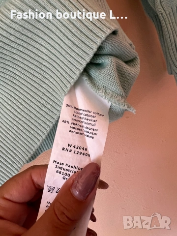 Нова тюркоазена памучна блуза 🩵🩵🩵, снимка 4 - Блузи с дълъг ръкав и пуловери - 53929669