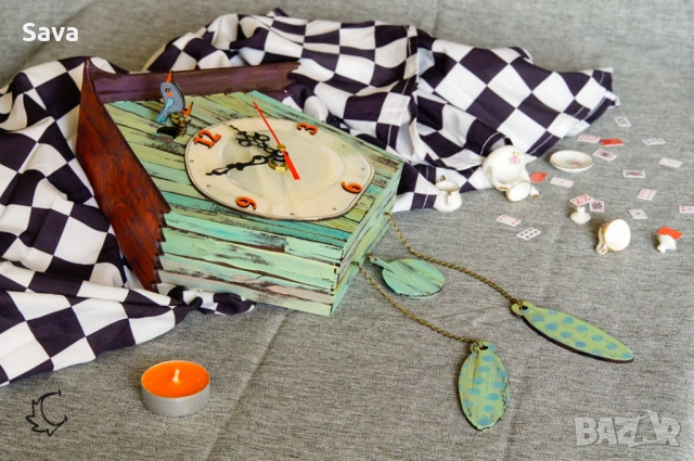 Ръчно изработен дървен часовник „Къщичка с кукувица“, снимка 4 - Стенни часовници - 53355518