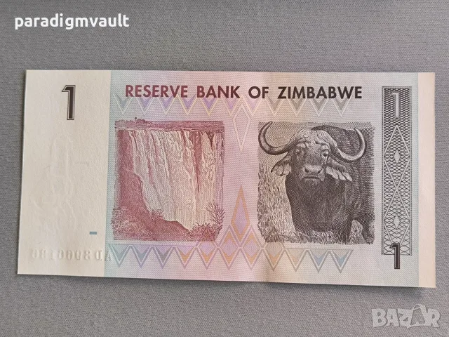 Банкнота - Зимбабве - 1 долар UNC | 2007г., снимка 2 - Нумизматика и бонистика - 55966262