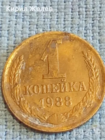Стара монета 1 копейка 1988г. СССР рядка за КОЛЕКЦИЯ ДЕКОРАЦИЯ 42580, снимка 4 - Нумизматика и бонистика - 48023655