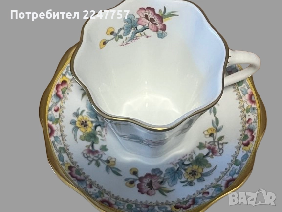 Винтидж двоен сет за кафе порцелан Coalport England, снимка 3 - Антикварни и старинни предмети - 51590802