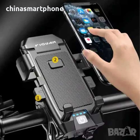 Фар за велосипед 4 в 1 – 6000Lm LED, Стойка за телефон, снимка 8 - Части за велосипеди - 50651901