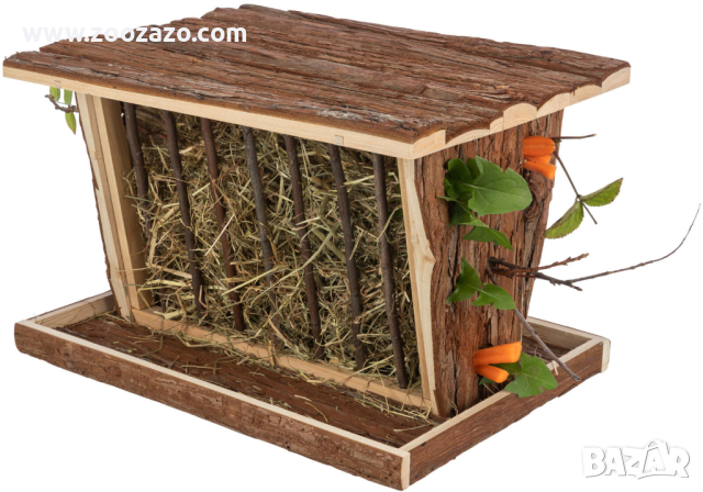 Дървена хранилка за сено, трева и лакомства за Гризачи 40 х 22 х 30 см. - Модел: 61805