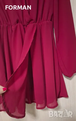СТРАХОТНА рокля в цвят вино, снимка 5 - Рокли - 48341437