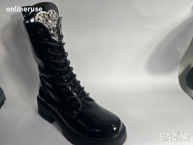 Дамски боти лак, снимка 2 - Дамски боти - 52452083