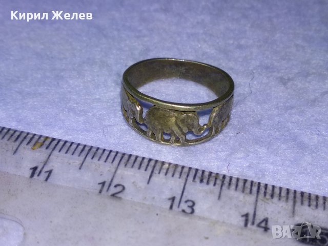 СТАРИНЕН СРЕБЪРЕН РЯДЪК ПРЪСТЕН с 3 СЛОНЧЕТА ОКСИДИРАНО СРЕБРО IXAC 925 АВТОРСКА РЪЧНА РАБОТА 40001, снимка 11 - Антикварни и старинни предмети - 42762987