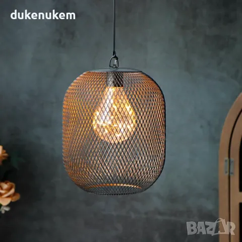 НОВА! LED Висяща лампа, метална, с таймер, на батерии 