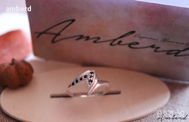 Нежен сребърен пръстен - модел R033, снимка 2 - Пръстени - 48375012