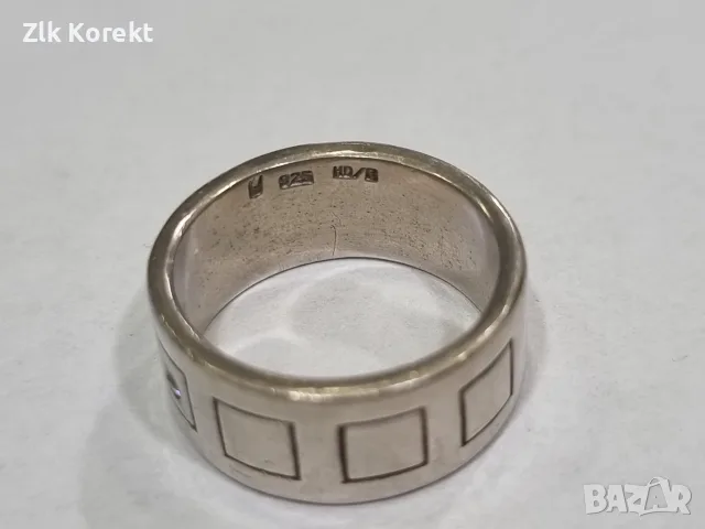 Сребърен пръстен с диамант, снимка 9 - Пръстени - 56534076