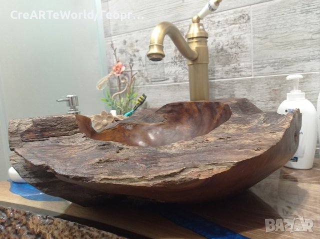 Умивалник за баня мивка за баня ,дървена мивка, снимка 4 - Мивки - 36078166