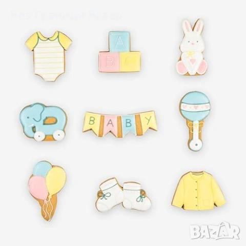 Нов Подаръчен комплект бисквити за бебе в метална кутия Ванилови за новородено подарък baby shower, снимка 3 - Други - 54195824