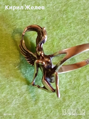 Дизайнерски сребърен пръстен с ФЕЯ майсторска ръчна изработка 27705, снимка 6 - Пръстени - 52925708