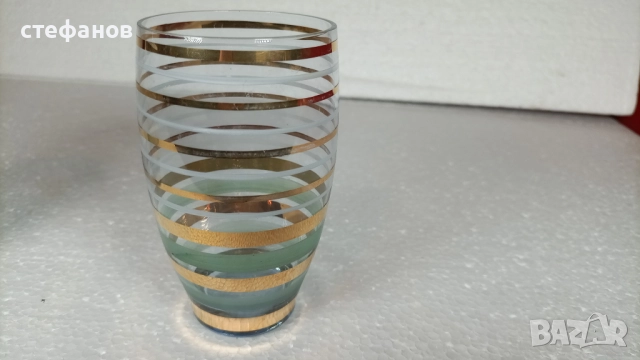 Разкошни ретро водни чаши, златни кантове, матирани кантове, 6 бр, снимка 11 - Чаши - 52464801